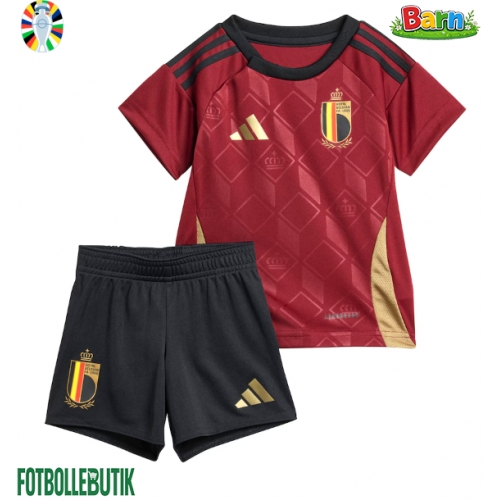 Belgien Hemmaställ Barn EM 2024 Kortärmad (+ Korta byxor)